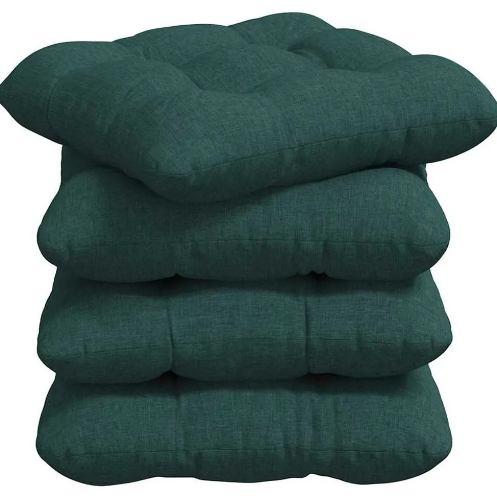 vidaXL Zitkussens 4 pcs Donkergroen 40 x 40 x 12 cm Stof
