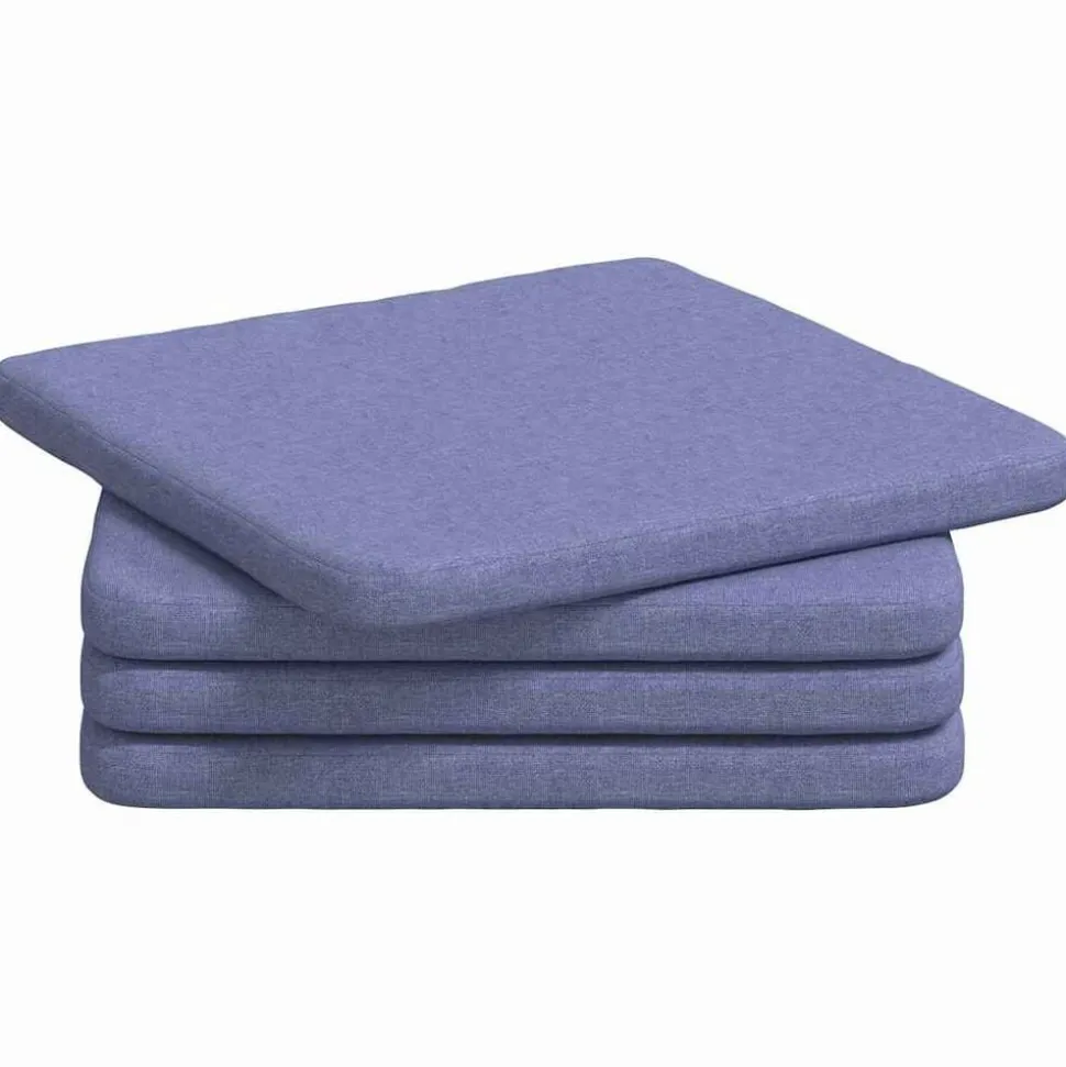 vidaXL Zitkussens 4 pcs Jeans Blauw 40 x 40 x 3 cm Stof