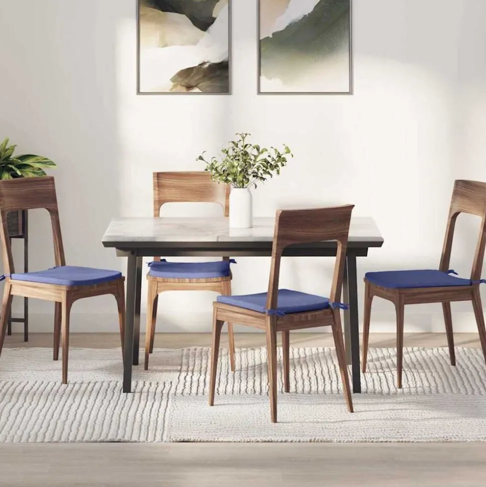 vidaXL Zitkussens 4 pcs Jeans Blauw 40 x 40 x 3 cm Stof
