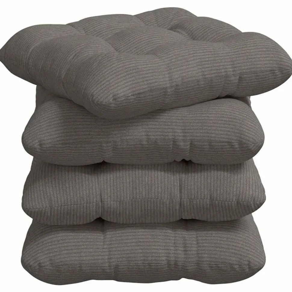 vidaXL Zitkussens 4 pcs Lichtgrijs 40 x 40 cm Katoen Stof