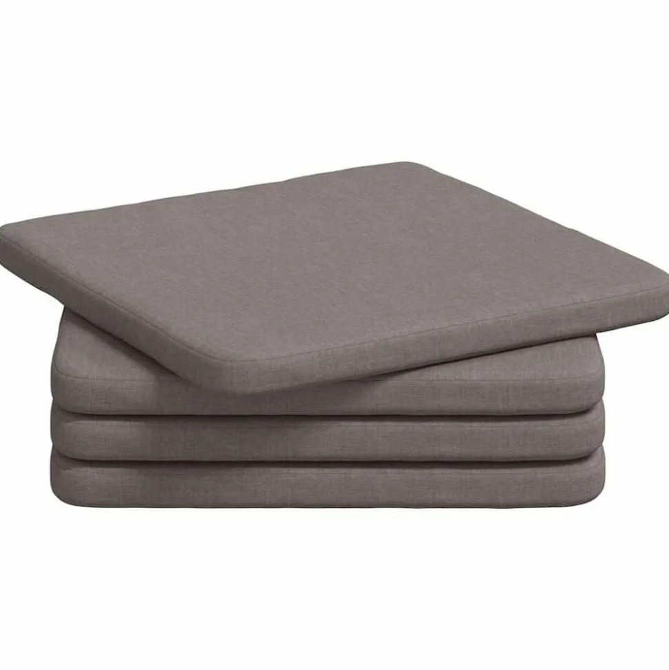 vidaXL Zitkussens 4 pcs Taupe 40 x 40 x 3 cm Stof