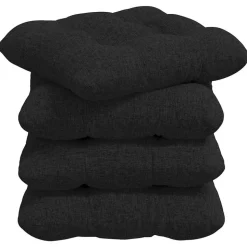 vidaXL Zitkussens 4 pcs Zwart 40 x 40 x 12 cm Stof
