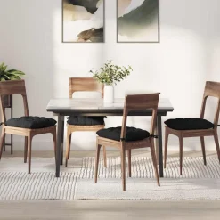 vidaXL Zitkussens 4 pcs Zwart 40 x 40 x 6 cm Stof