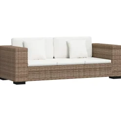 vidaXL 3-zits bankstel set rattan 8-delig