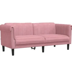 vidaXL 2-zitsbank fluweel roze