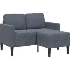 vidaXL 2-zitsbank met ligstoel L-vormig 125 cm fluweel