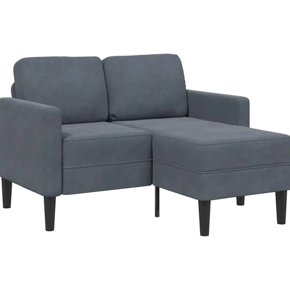vidaXL 2-zitsbank met ligstoel L-vormig 125 cm fluweel