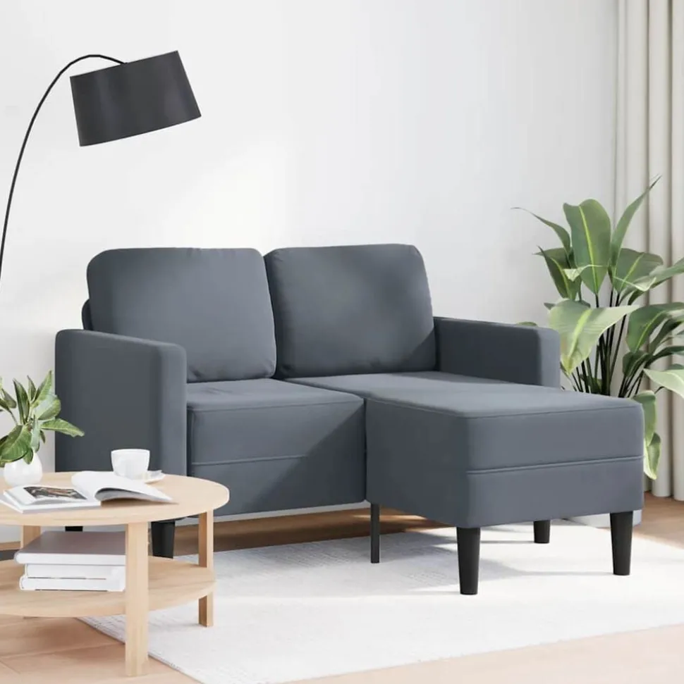 vidaXL 2-zitsbank met ligstoel L-vormig 125 cm fluweel