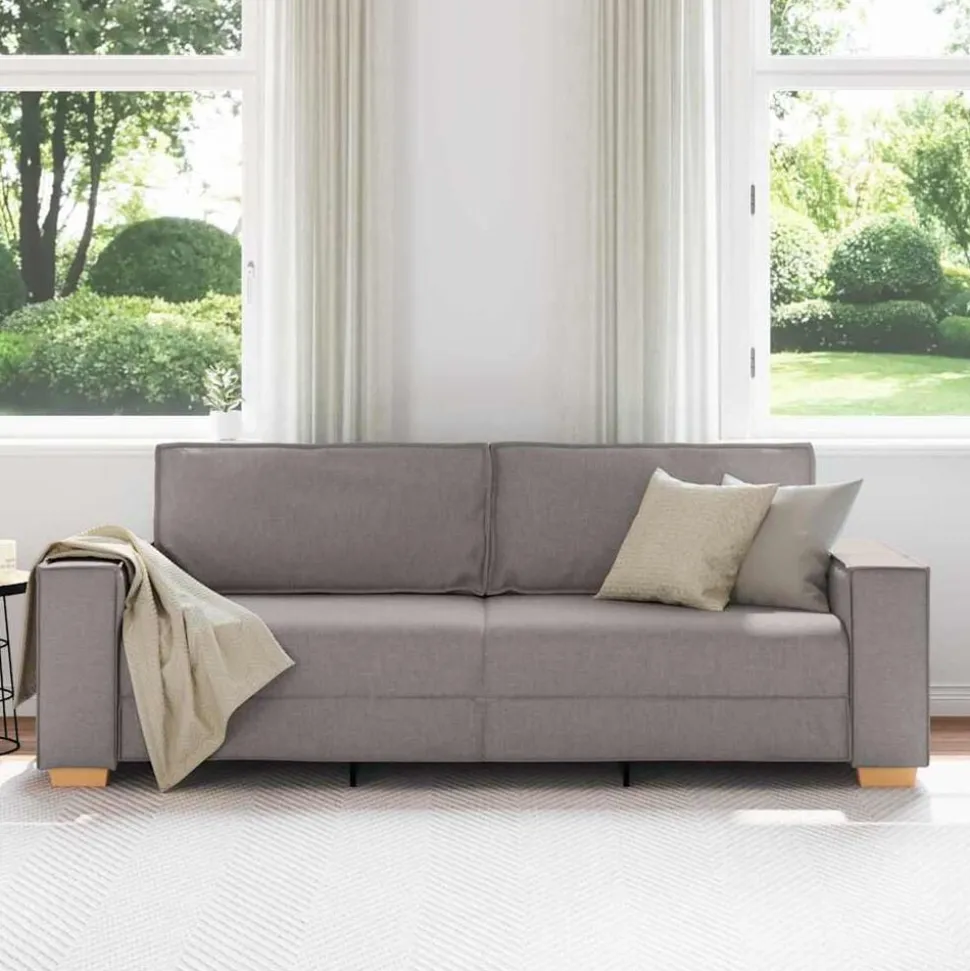 vidaXL 3-zitsbank Taupe 180 cm Stof