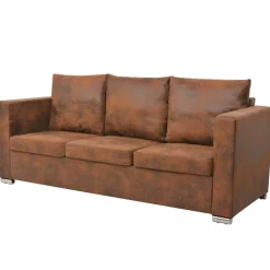 vidaXL 3-zitsbank 191x73x82 cm kunst suède leer