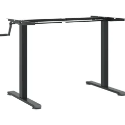vidaXL Zit-sta bureauframe (94-135)x60x(70-114) cm staal zwart