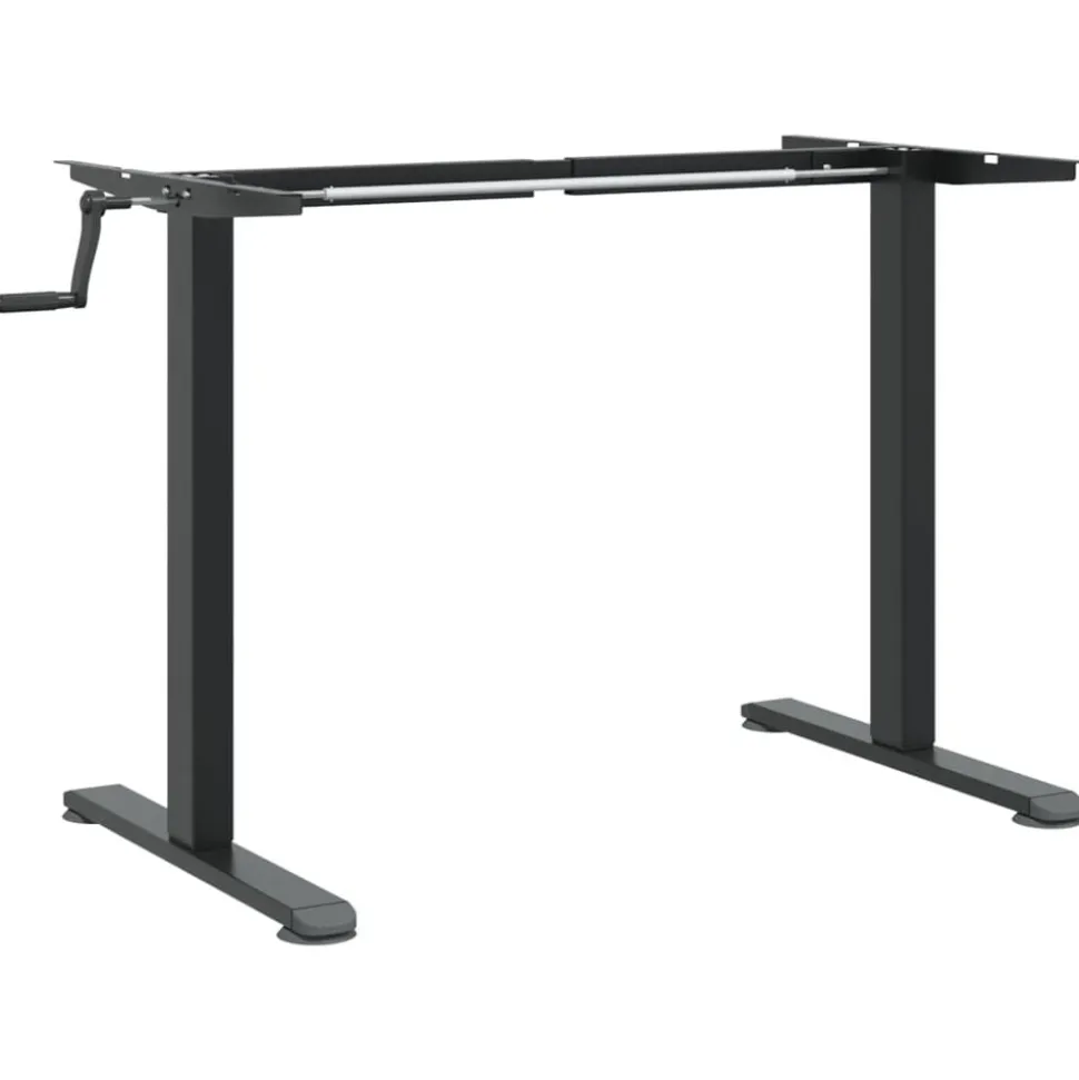 vidaXL Zit-sta bureauframe (94-135)x60x(70-114) cm staal zwart