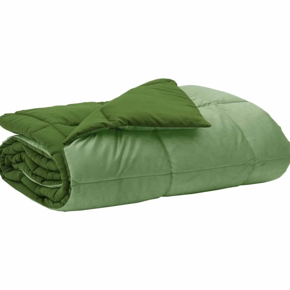 vidaXL Zomer Dekbed Gekwilt Groen 135 x 200 cm Microfiber