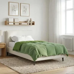 vidaXL Zomer Dekbed Gekwilt Groen 135 x 200 cm Microfiber