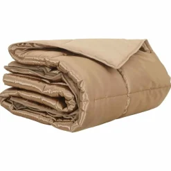 vidaXL Zomer Dekbed Goud 135 x 200 cm Satijn en Microfiber