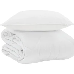 vidaXL Zomer Dekbed met kussen 2 pcs Wit Microvezel