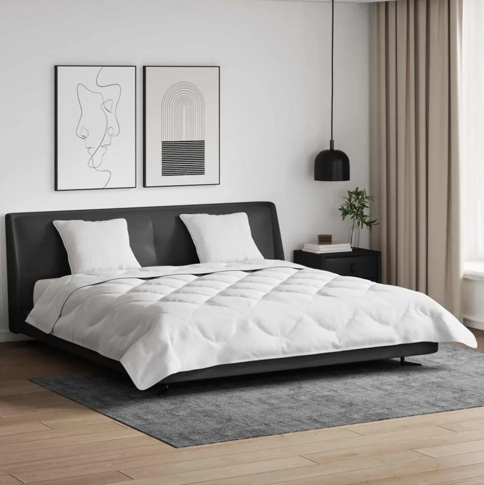 vidaXL Zomer Dekbed met kussen 3 pcs Wit Microfibre