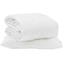 vidaXL Zomer Dekbed met kussen 2 pcs Wit Microvezel