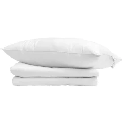 vidaXL Zomer Dekbed met kussen 2 pcs Wit Donsveertjes