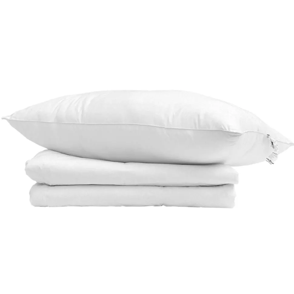 vidaXL Zomer Dekbed met kussen 2 pcs Wit Donsveertjes
