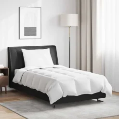 vidaXL Zomer Dekbed met kussen 2 pcs Wit Donsveertjes