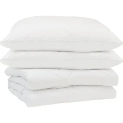 vidaXL Zomer Dekbed met kussen 3 pcs Wit Microfibre