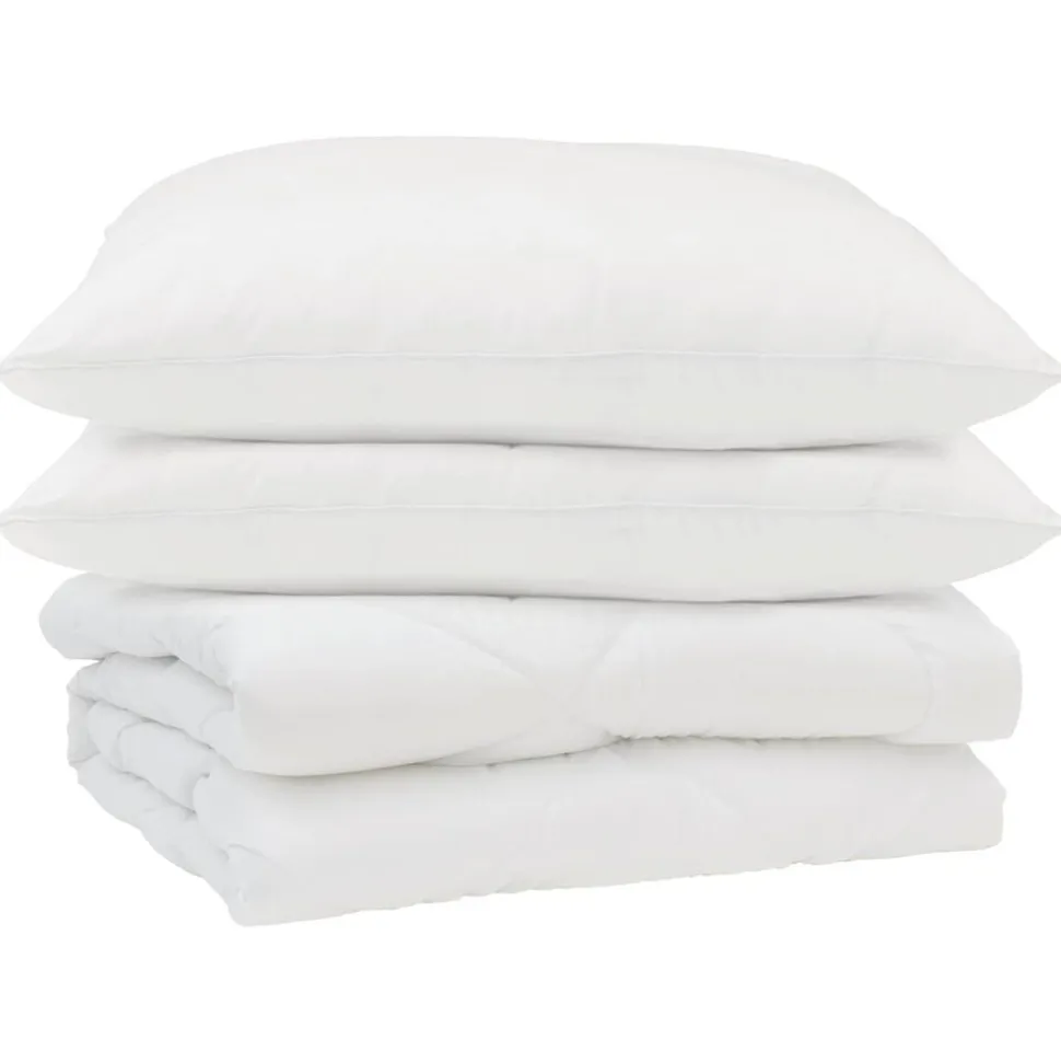 vidaXL Zomer Dekbed met kussen 3 pcs Wit Microfibre