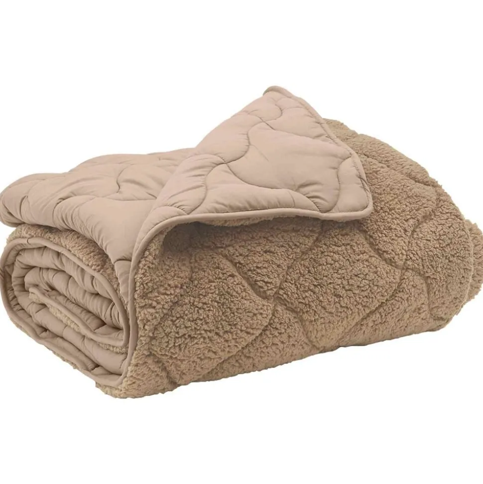 vidaXL Zomer Dekbed Taupe 155 x 200 cm Microfiber en Teddy fleece