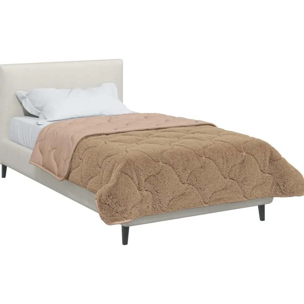 vidaXL Zomer Dekbed Taupe 155 x 200 cm Microfiber en Teddy fleece