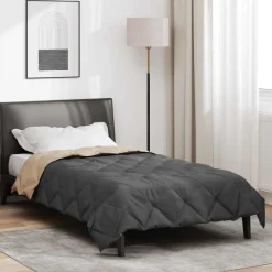 vidaXL Zomerdekbed Antraciet en Taupe 200 x 135 cm Microfiber