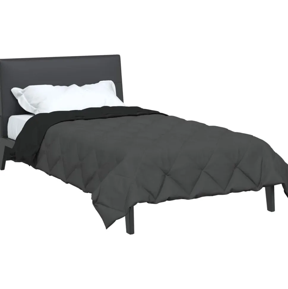 vidaXL Zomerdekbed Zwart en Anthraciet 200 x 135 cm Microfiber