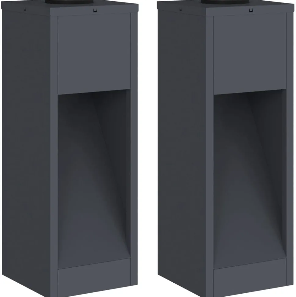 vidaXL Zonne LED Padverlichting 2 pcs Antraciet Koudgewalst staal