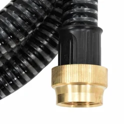 vidaXL Zuigslang met messing koppelingen 1,1'' 3 m PVC zwart