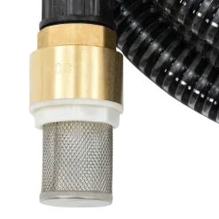 vidaXL Zuigslang met messing koppelingen 1,1'' 3 m PVC zwart