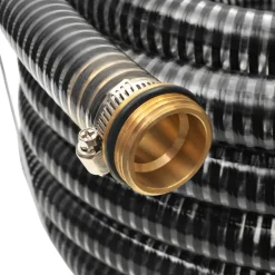 vidaXL Zuigslang met messing koppelingen 7 m 25 mm zwart