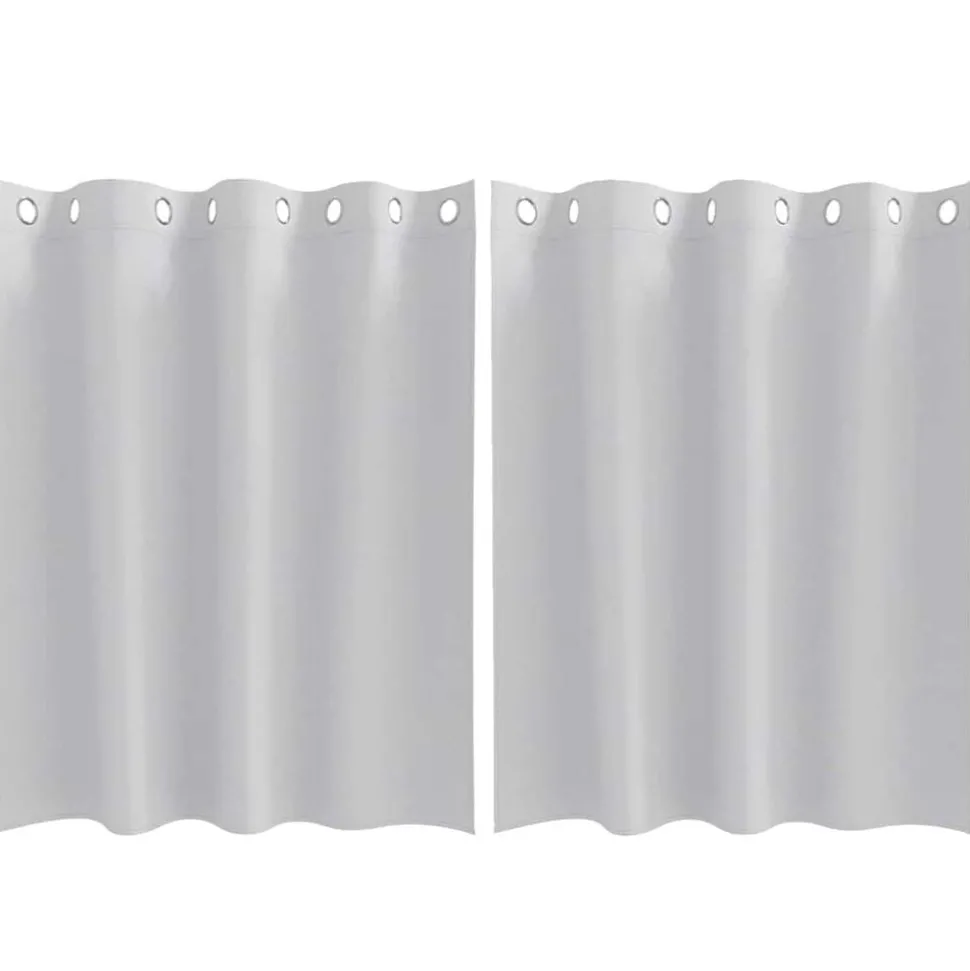 vidaXL Zwart-out Gordijnen met Ringen 2 pcs Bleekgrijs 140 x 140 cm