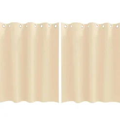 vidaXL Zwart-out Gordijnen met Ringen 2 pcs Crème 140 x 140 cm