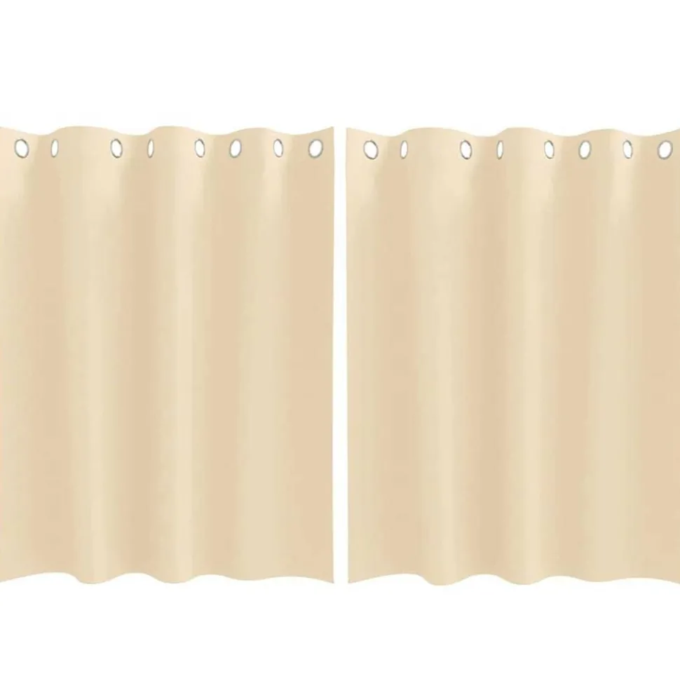 vidaXL Zwart-out Gordijnen met Ringen 2 pcs Crème 140 x 140 cm