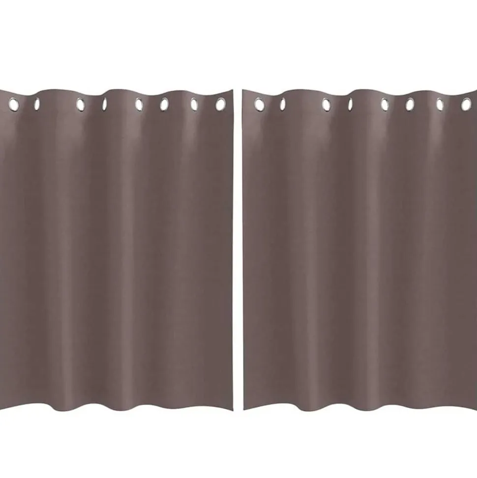 vidaXL Zwart-out Gordijnen met Ringen 2 pcs Donkerbruin 140 x 140 cm