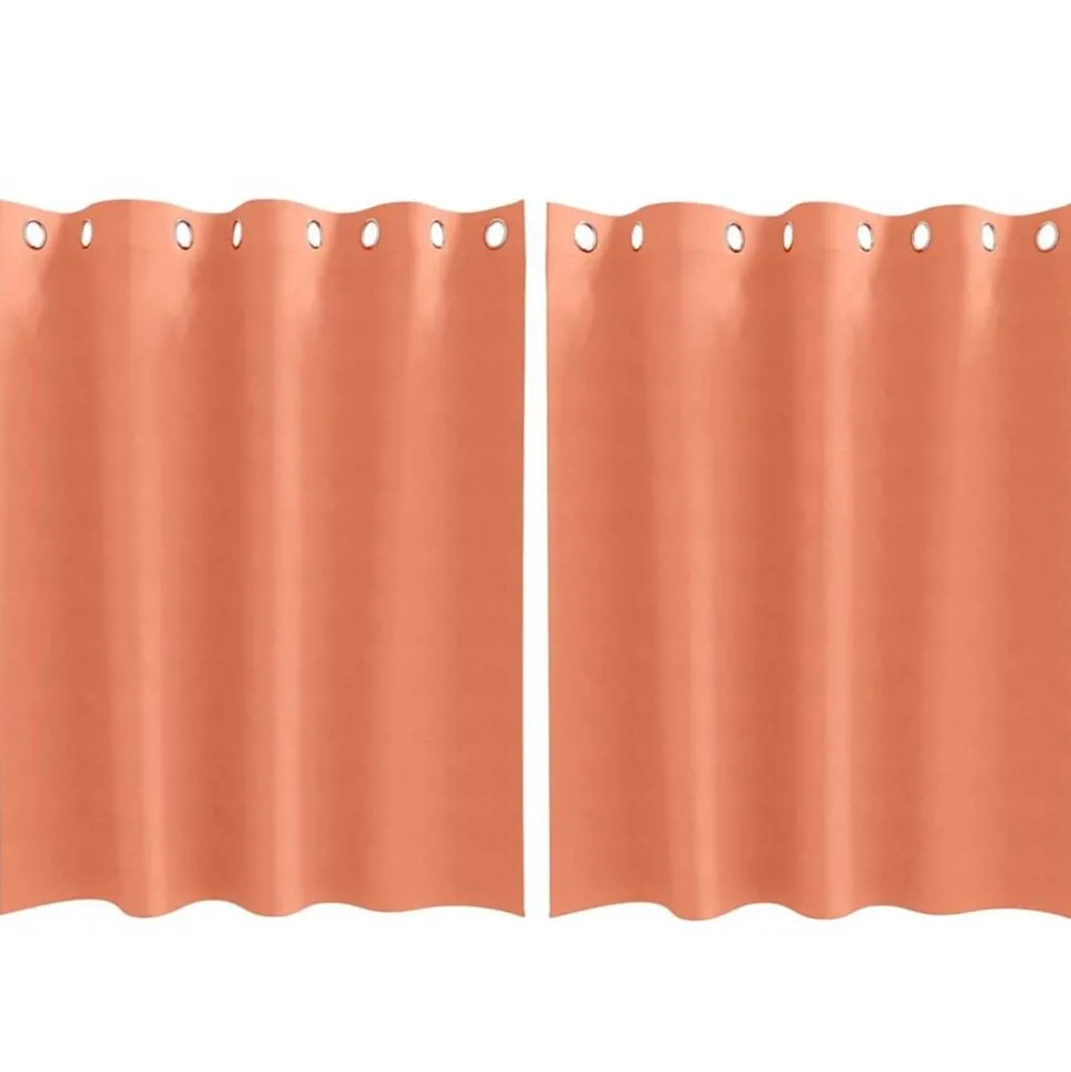 vidaXL Zwart-out Gordijnen met Ringen 2 pcs Terracotta 140 x 140 cm