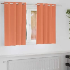 vidaXL Zwart-out Gordijnen met Ringen 2 pcs Terracotta 140 x 140 cm