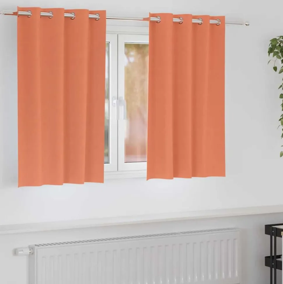 vidaXL Zwart-out Gordijnen met Ringen 2 pcs Terracotta 140 x 140 cm