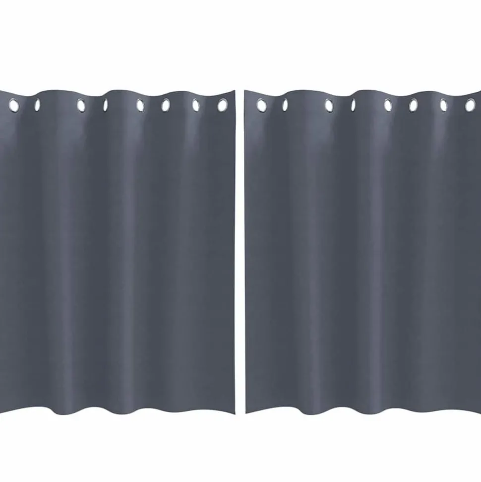 vidaXL Zwart-out Gordijnen met Ringen 2 pcs Antraciet 140 x 140 cm