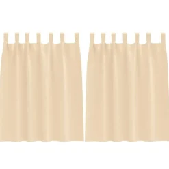 vidaXL Zwart-out Gordijnen met Ringen 2 pcs Crème 140 x 140 cm