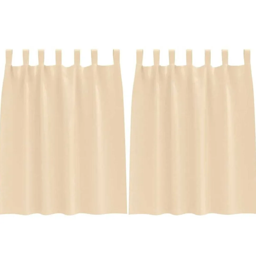 vidaXL Zwart-out Gordijnen met Ringen 2 pcs Crème 140 x 140 cm