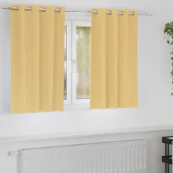 vidaXL Zwart-out Gordijnen met Ringen 2 pcs Beige 140 x 140 cm