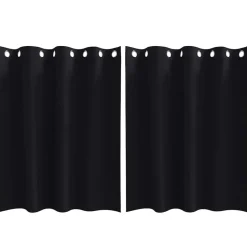 vidaXL Zwart-out Gordijnen met Ringen 2 pcs Zwart 140 x 140 cm
