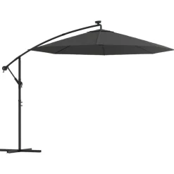 vidaXL Zweefparasol met LED-verlichting stalen paal 300 cm antraciet