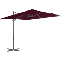 vidaXL Zweefparasol met stalen paal 250x250 cm bordeauxrood