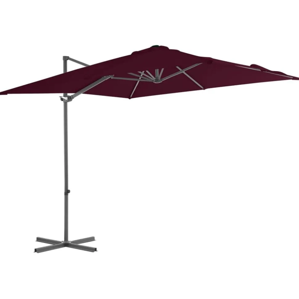vidaXL Zweefparasol met stalen paal 250x250 cm bordeauxrood